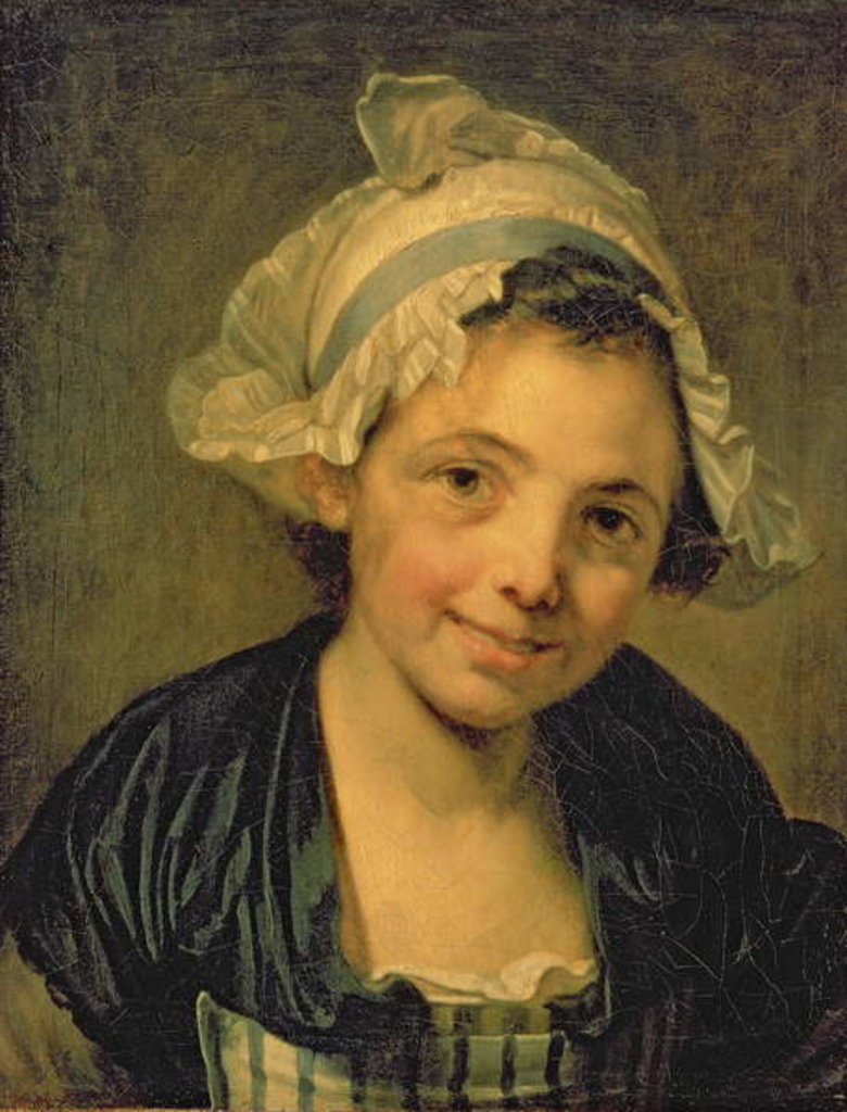 Detail of Girl in a Bonnet, 1760s by Jean Baptiste Greuze