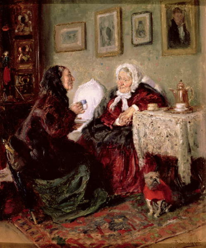 Detail of Tete-a-Tete, 1909 by Vladimir Egorovic Makovsky