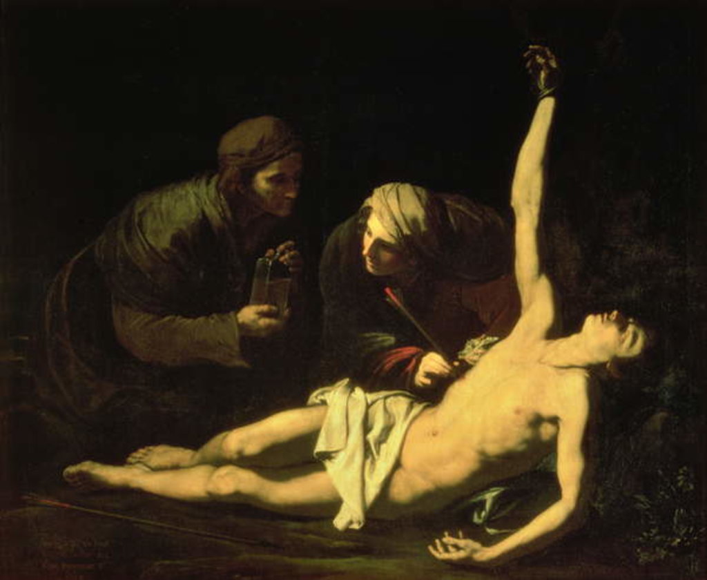 Detail of Saint Sebastian Attended by Saint Irene, 1628 by Jusepe de Ribera