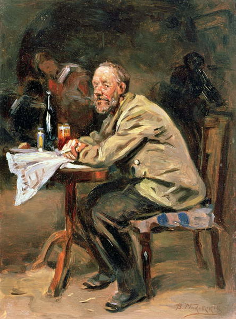 Detail of At the Bottle by Vladimir Egorovic Makovsky