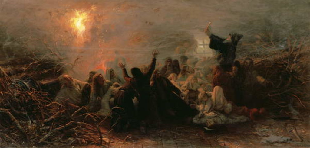 Detail of Self-Immolation, 1884 by Grigori Grigorievich Mjasoedov