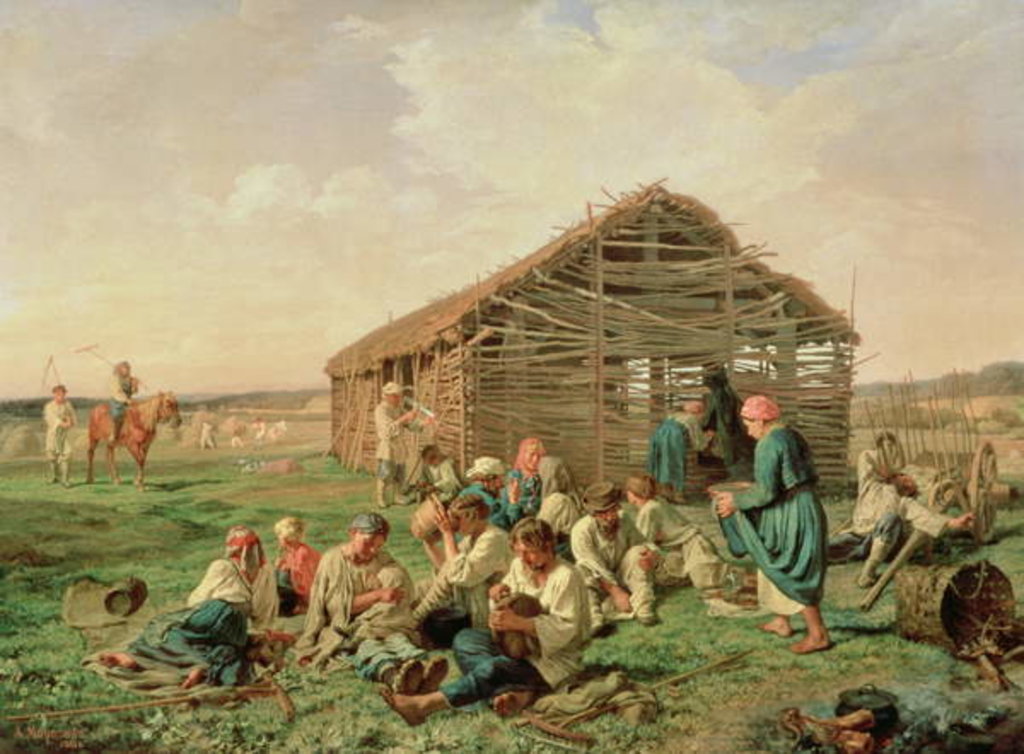 Detail of Rest during Haying, 1861 by Aleksandr Ivanovich Morozov