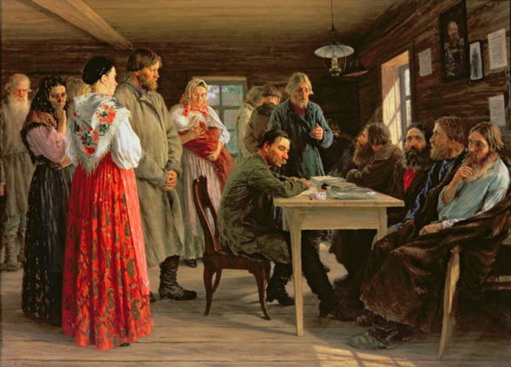 Detail of A District Court, 1888 by Mikhail Ivanovich Zoshchenko