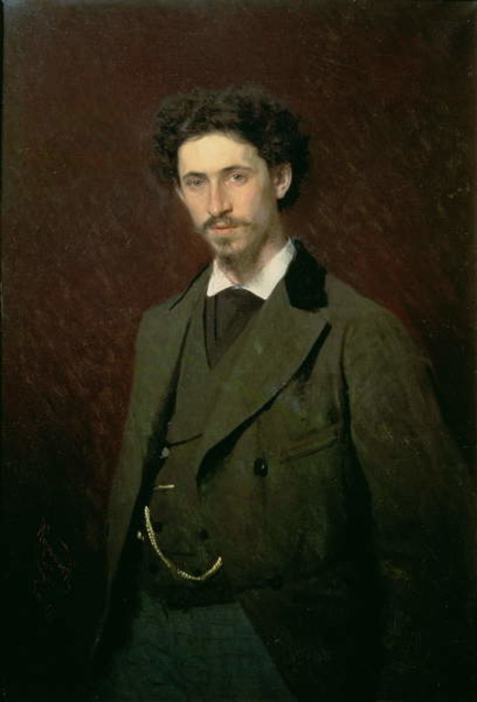 Detail of Portrait of Ilya Efimovich Repin, 1876 by Ivan Nikolaevich Kramskoy