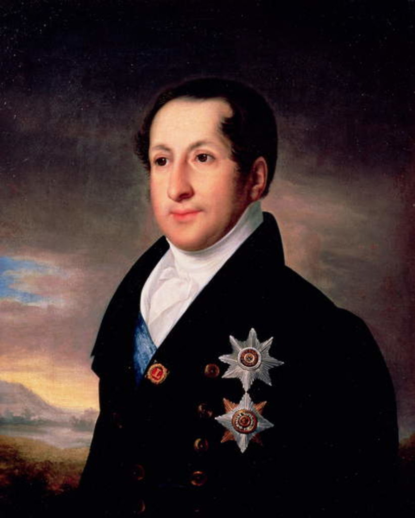 Detail of Portrait of Prince Sergej Golitsyn, post 1828 by Vasili Andreevich Tropinin