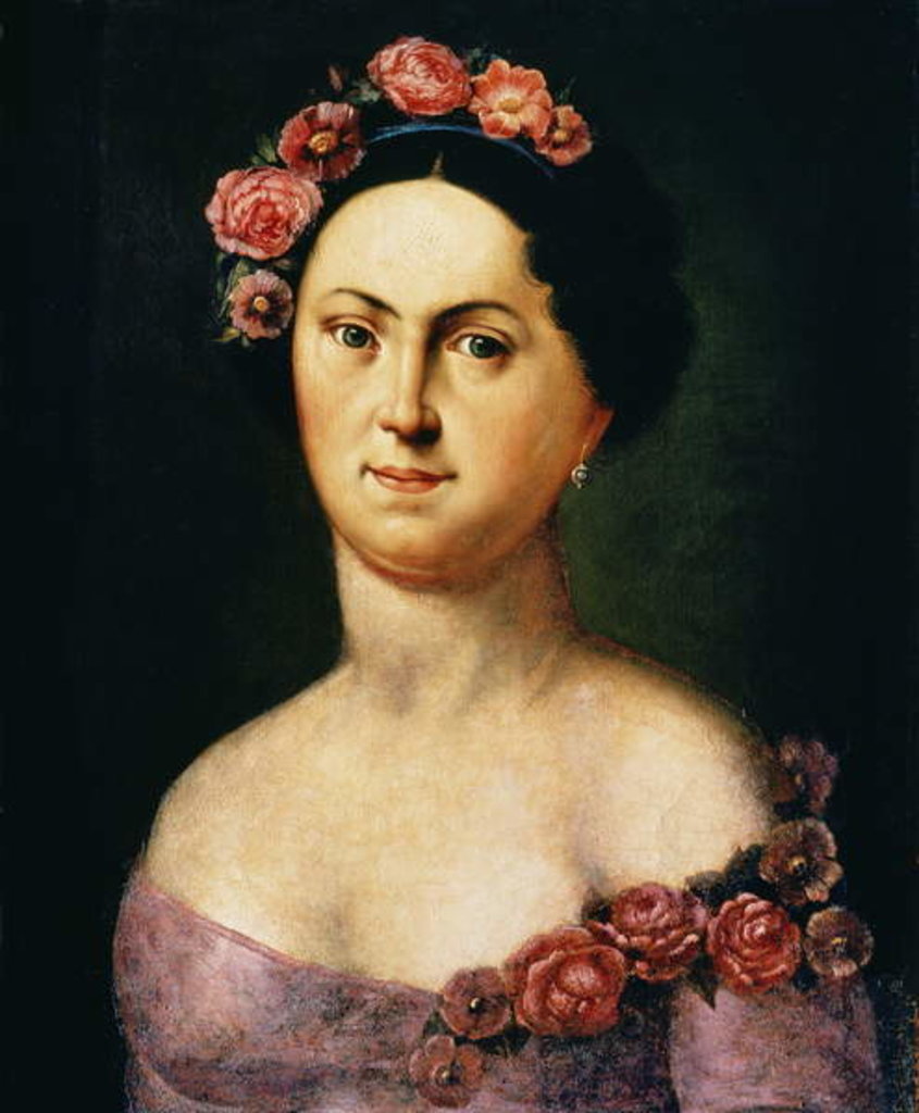 Detail of Portrait of Avdotia Istomina, 1830s by School Russian