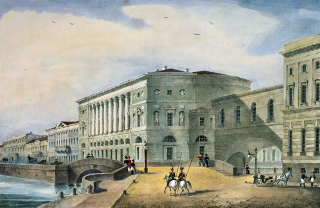 Detail of The Hermitage Theatre as Seen from the Vassily Island, 1822 by School Russian