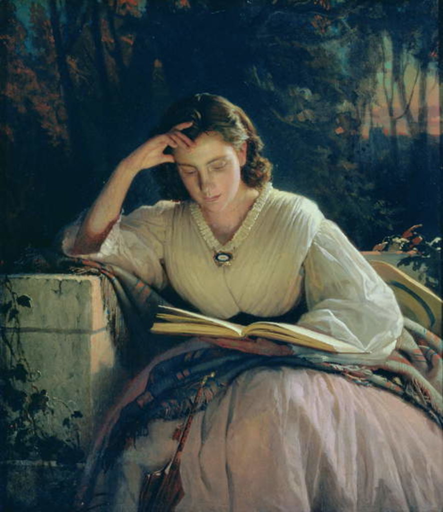 Detail of Reading, 1863 by Ivan Nikolaevich Kramskoy