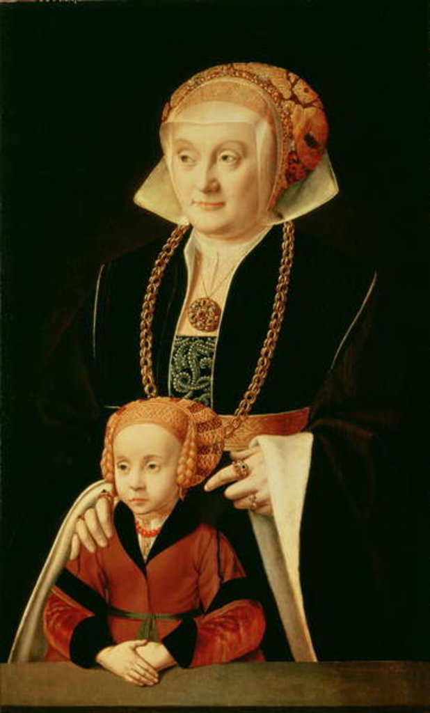 Detail of Portrait of a Woman with her Daughter by Bartholomaeus the Elder Bruyn