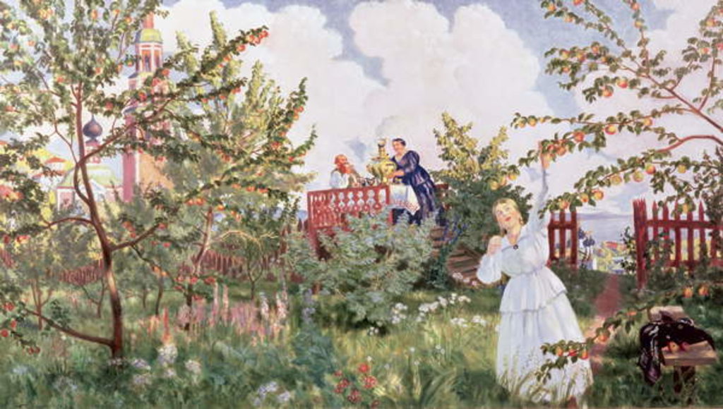 Detail of The Orchard, 1918 by Boris Mikhailovich Kustodiev