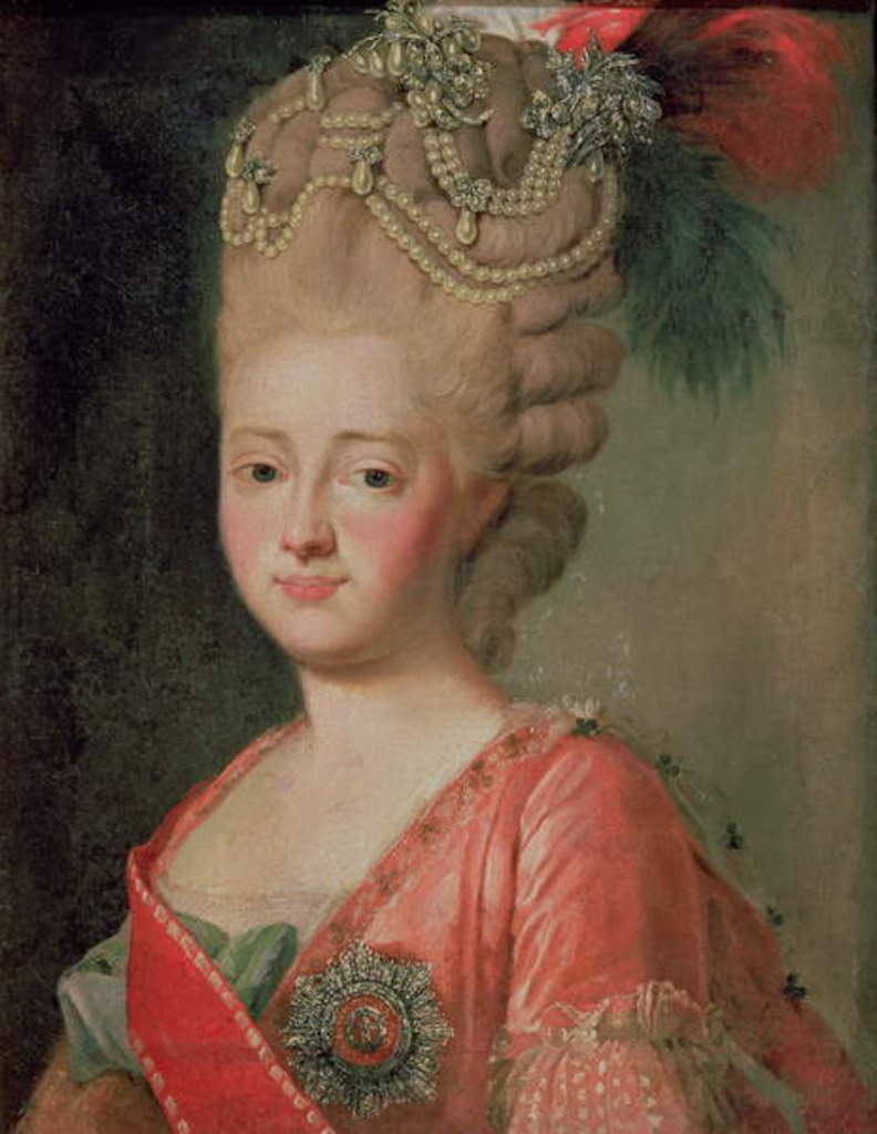 Detail of Portrait of Empress Maria Fyodorina, 1770s by Alexander Roslin