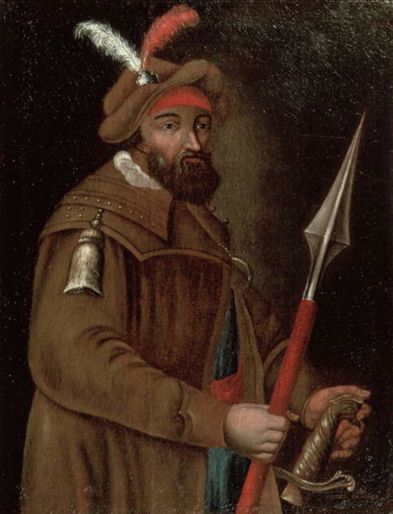 Detail of Portrait of Yermak Timofeyevich, 1700-50 by Russian School