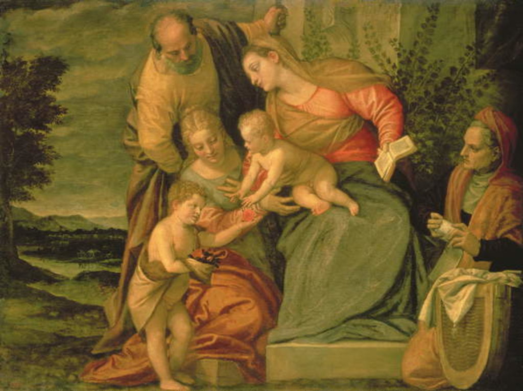 Detail of The Holy Family with St. Elizabeth and John the Baptist by (1528-88) Veronese