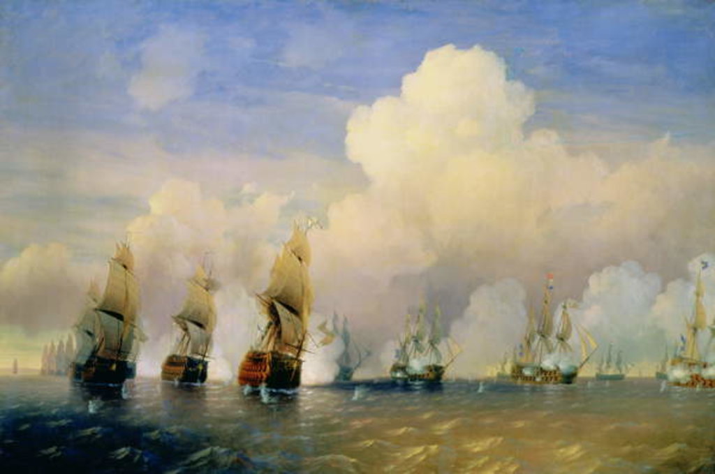 Detail of The Russo-Swedish Sea War near Kronstadt in 1790 by Aleksei Petrovich Bogolyubov