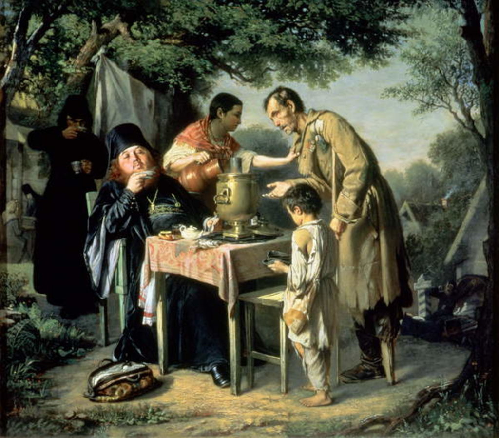Detail of Tea Drinking in Mytishchi, near Moscow, 1862 by Vasili Grigorevich Perov