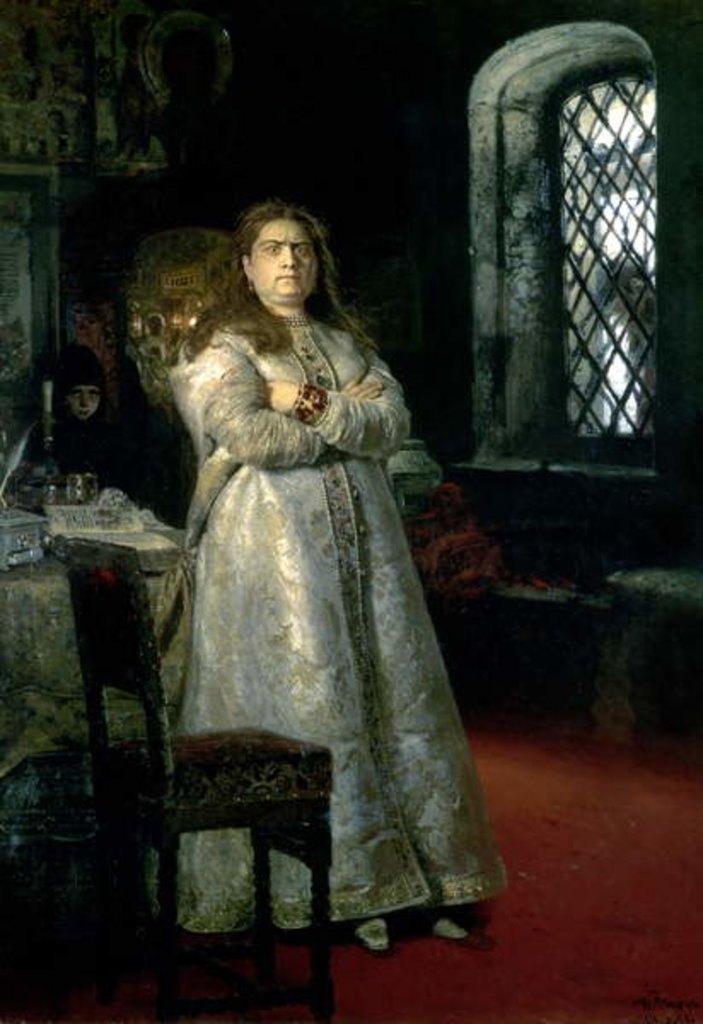 Detail of Tsarevna Sophia Alexeevna in the Novodevitchy Convent, 1879 by Ilya Efimovich Repin