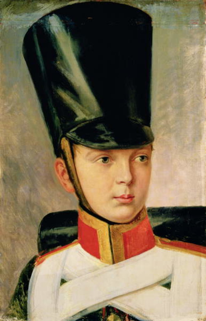 Detail of Portrait of Crown Prince Alexander Nikolayevich, 1830 by Aleksandr Ivanovic Zauervejd'