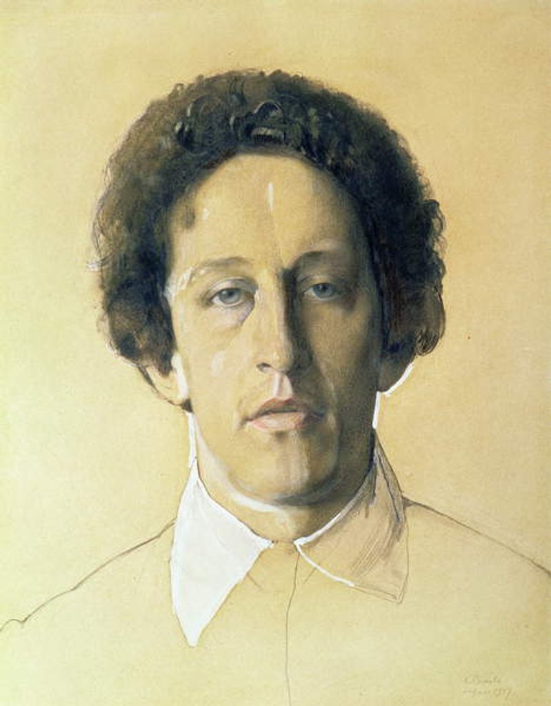 Detail of Portrait of Aleksandr Aleksandrovich Blok, 1907 by Konstantin Andreevic Somov