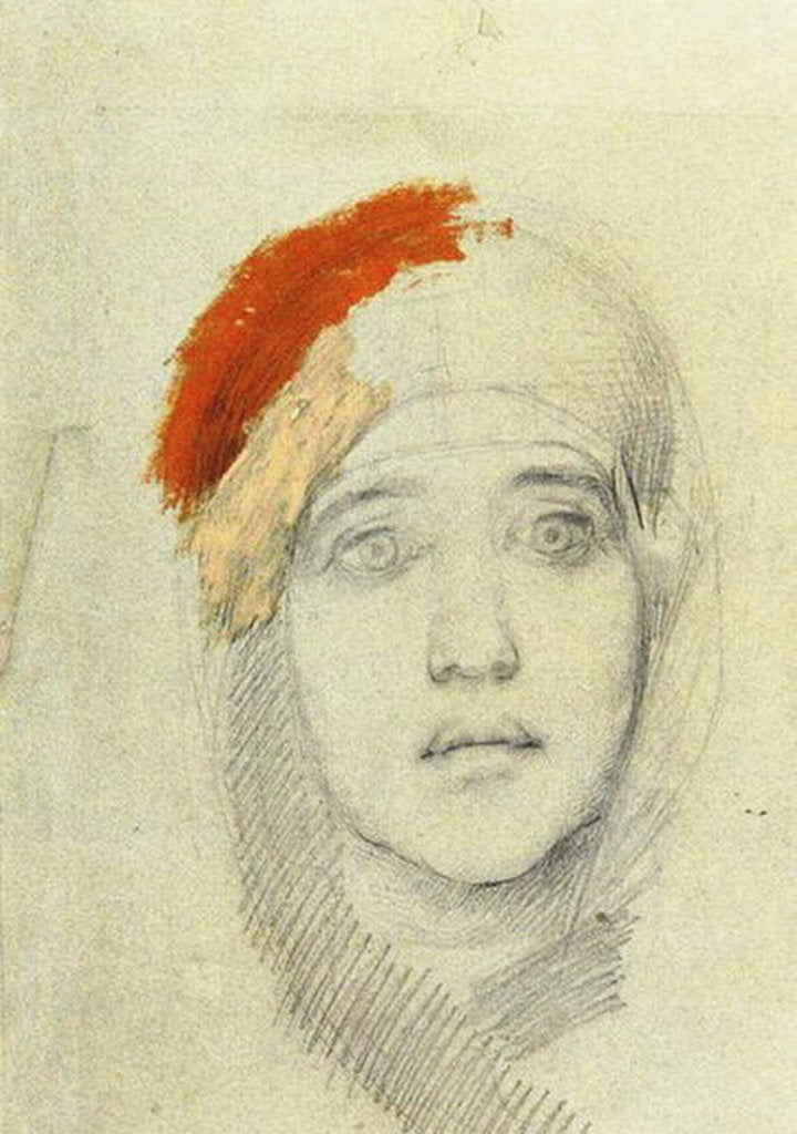 Detail of Study for the Virgin, 1884 by Mikhail Aleksandrovich Vrubel