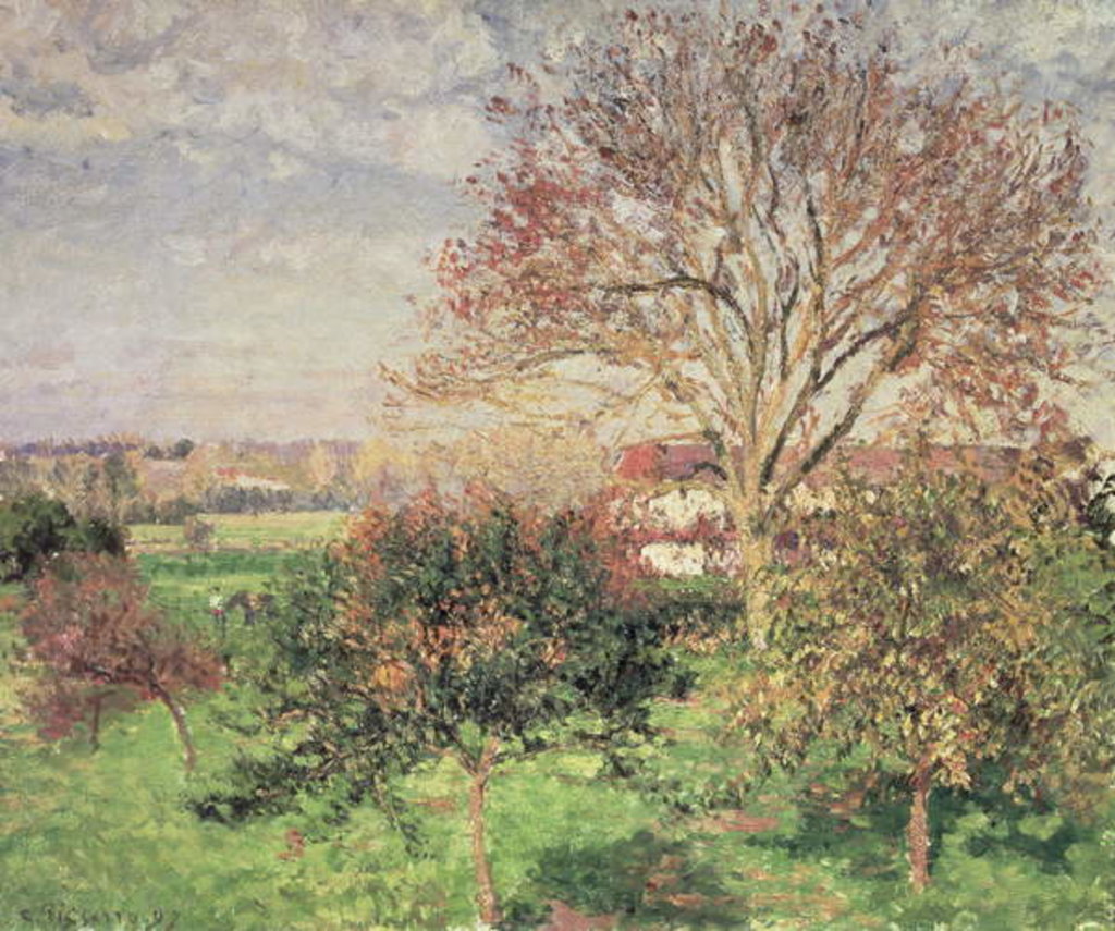 Detail of Autumn morning at Eragny, 1897 by Camille Pissarro