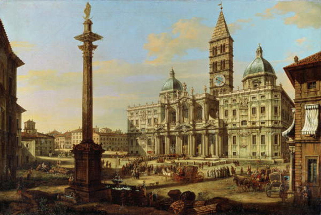 Detail of Santa Maria Maggiore, Rome, 1739 by Bernardo Bellotto