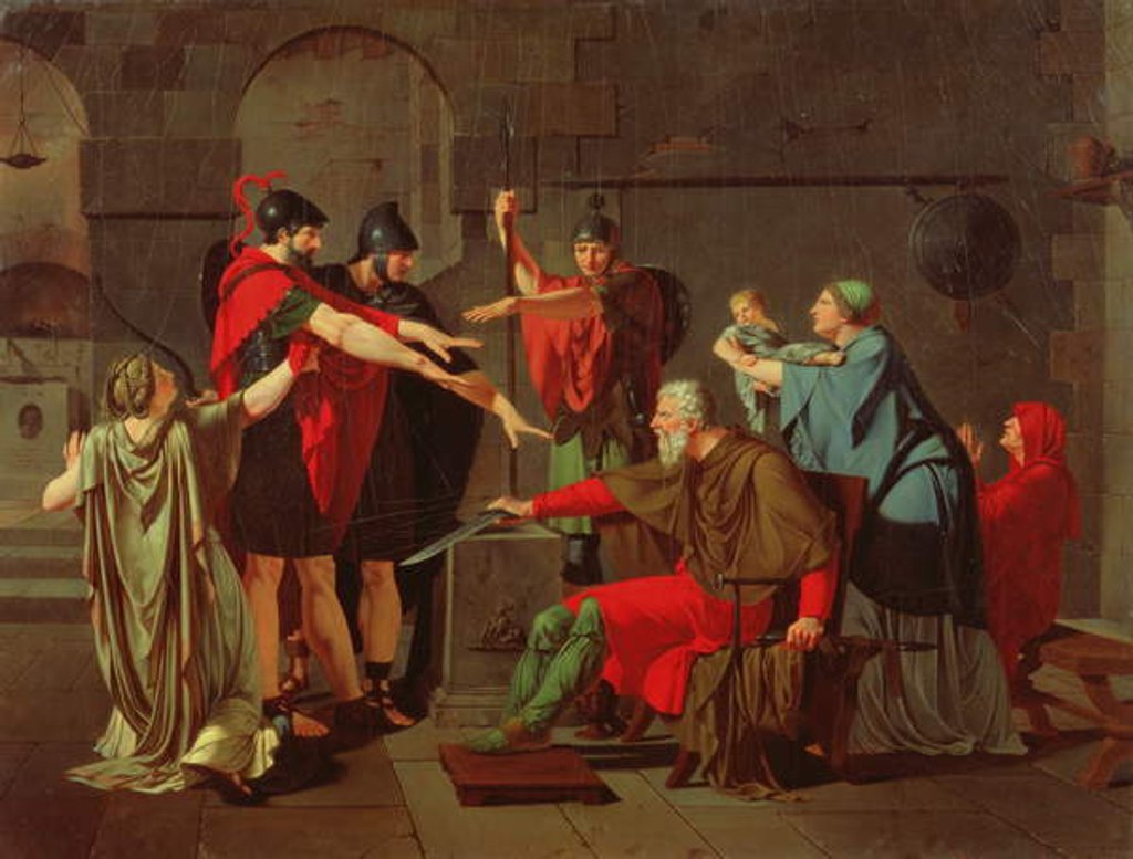 Detail of The Oath of the Horatii, 1791 by Armand Charles Caraffe
