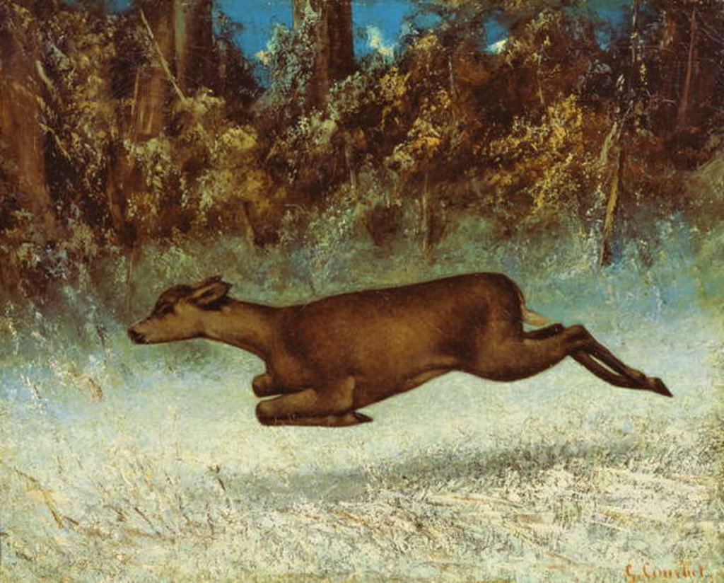 Detail of Leaping Doe by Gustave Courbet