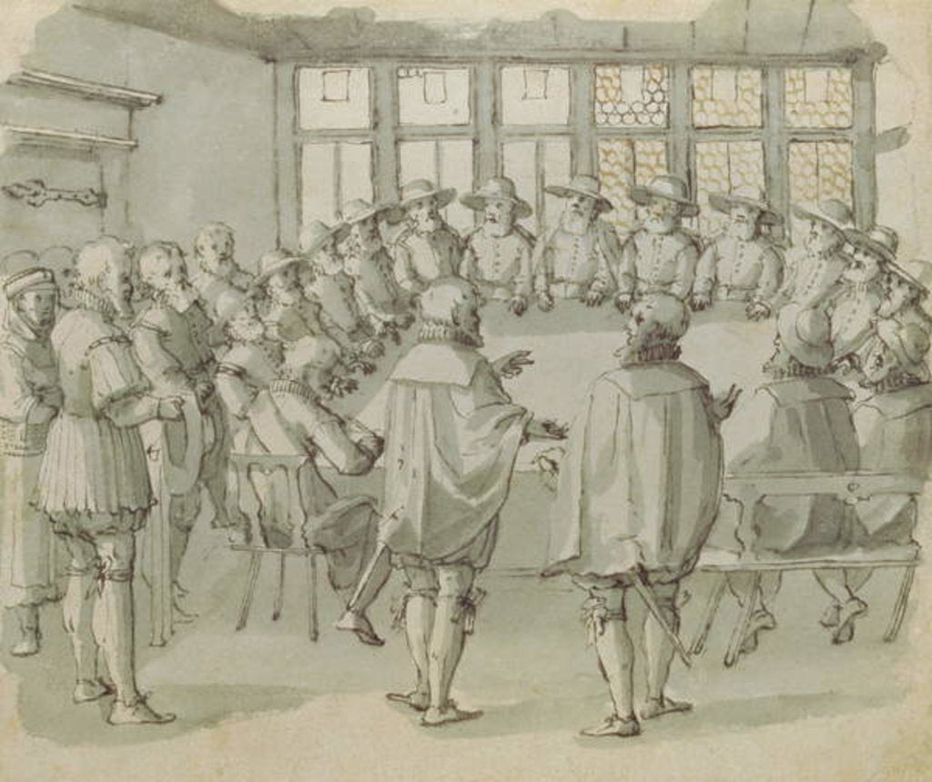 Detail of A guild meeting, second half 17th century by Dutch School