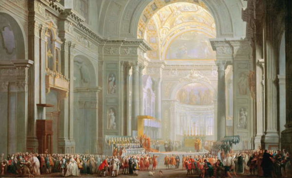 Detail of Interior of a St. Peter's, Rome by Giovanni Paolo Pannini or Panini