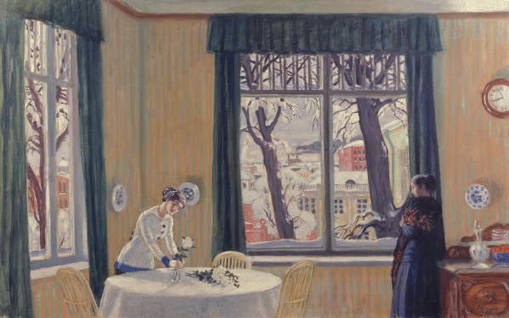Detail of In the Room. Winter, 1915 by Boris Mikhailovich Kustodiev