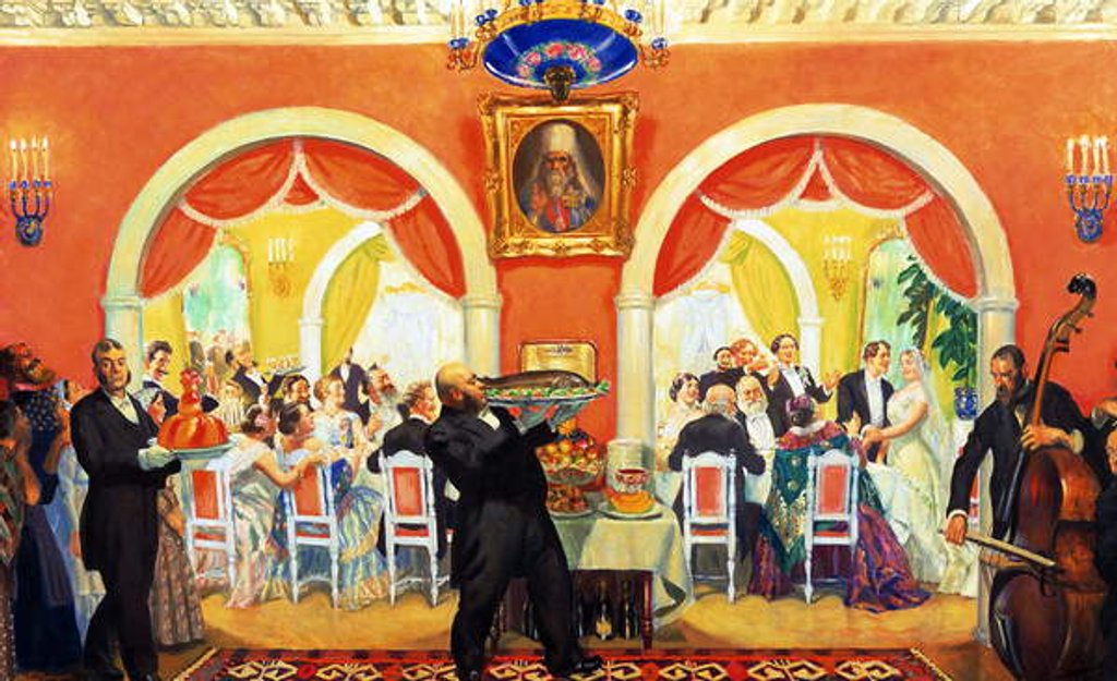 Detail of Wedding Feast, 1917 by Boris Mikhailovich Kustodiev