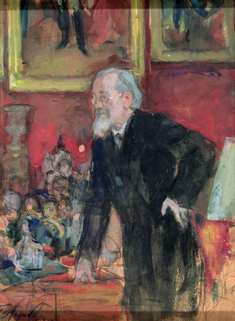 Detail of Portrait of V.O. Klyuchevsky 1908 by Leonid Osipovic Pasternak