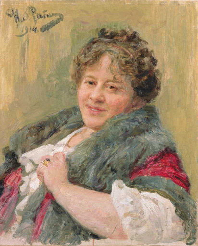 Detail of Portrait of Tatiana Olga Shchepkina-Kupernik 1914 by Ilya Efimovich Repin