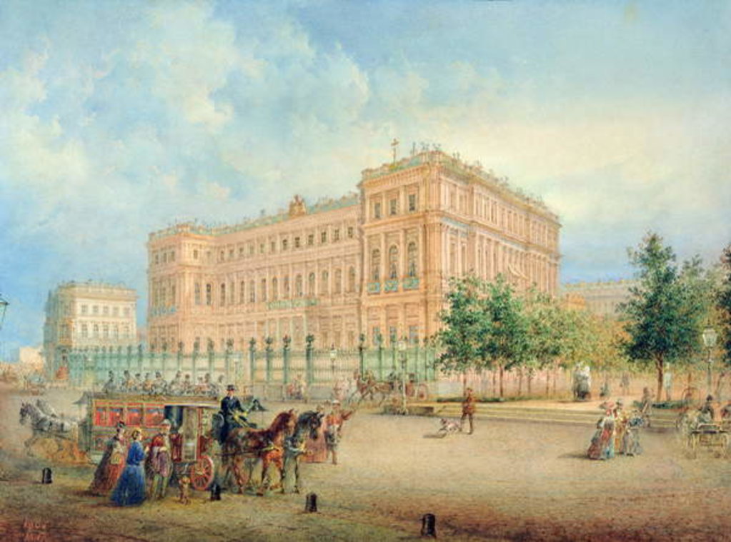 Detail of View of the Nikolayevsky Palace, St. Petersburg, 1868 by Vasili Semenovich Sadovnikov