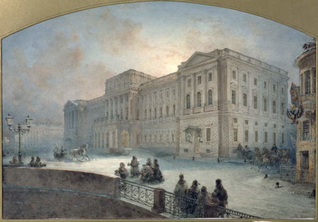 Detail of View of the Mariinsky Palace in Winter, 1863 by Vasili Semenovich Sadovnikov