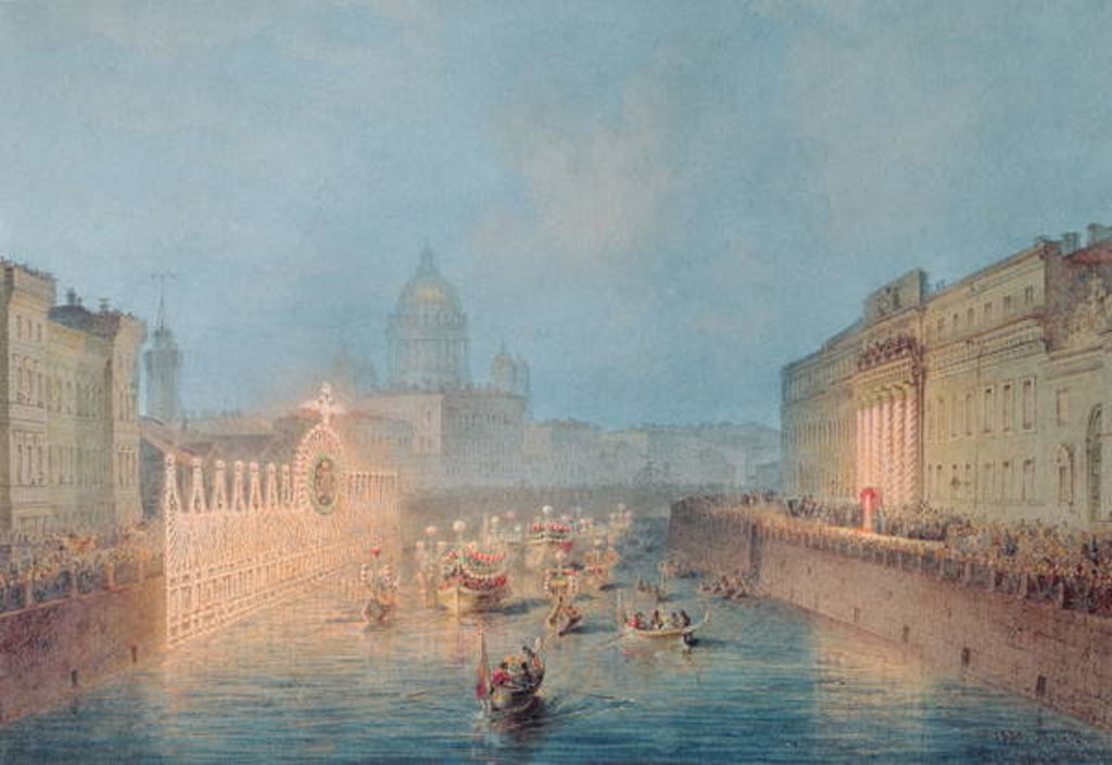 Detail of Illumination at the Moyka in St. Petersburg, 1856 by Vasili Semenovich Sadovnikov