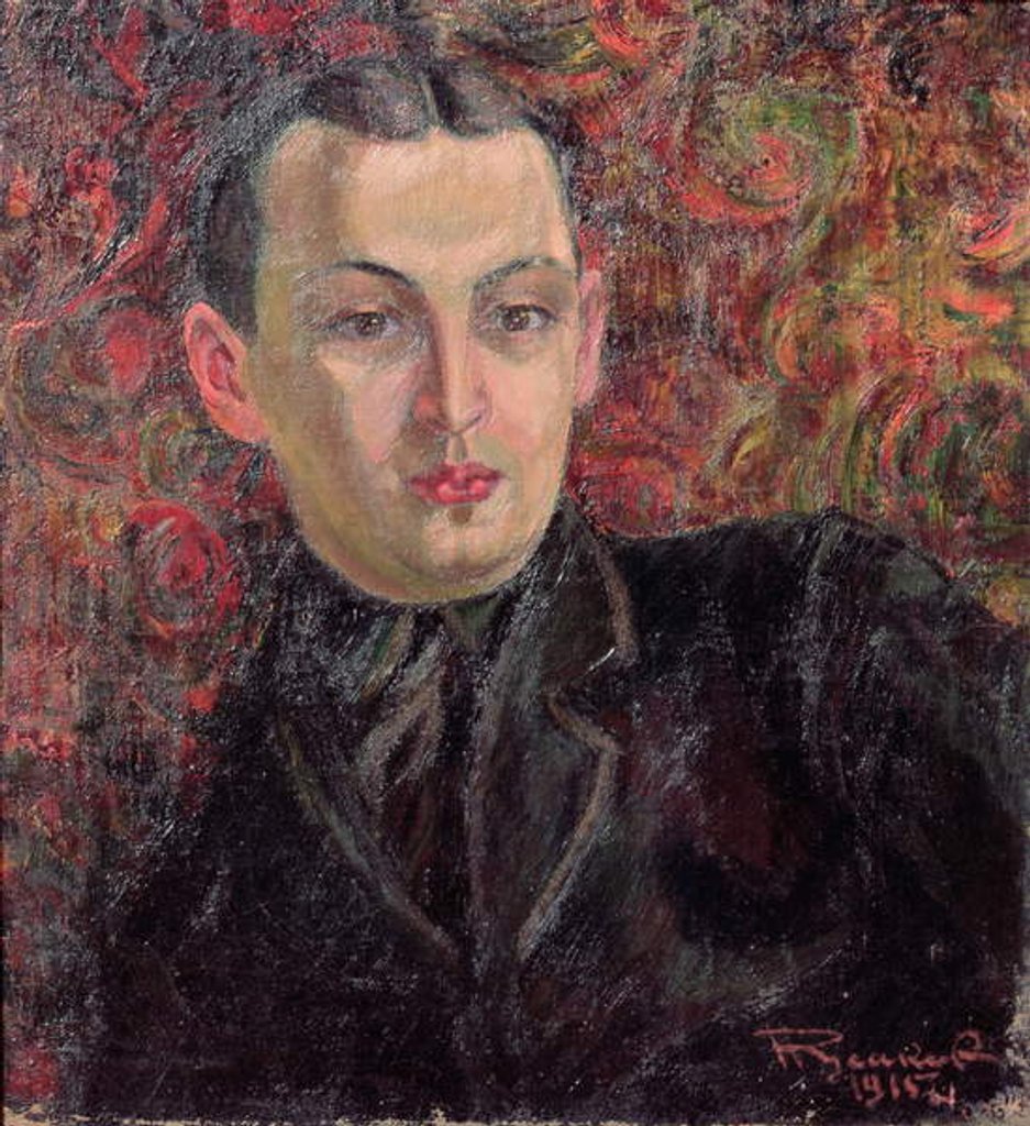 Detail of Portrait of the Artist Alexander Rodchenko 1915 by Nikolai Afanasyevich Russakov