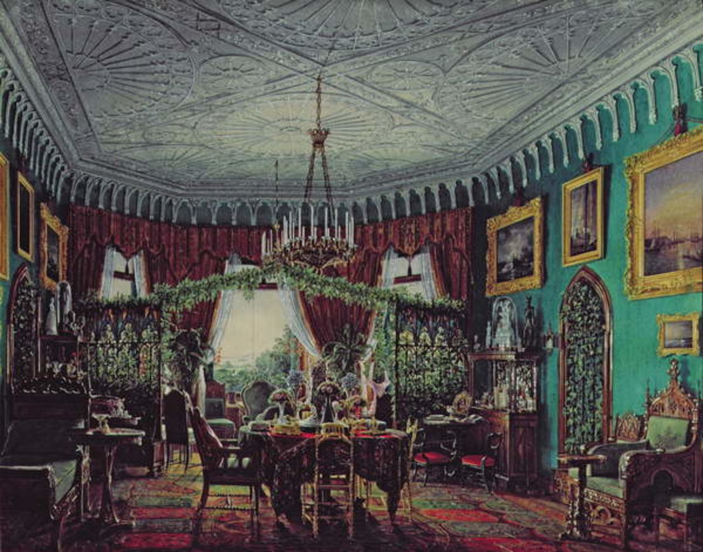 Detail of Drawing Room of Empress Alexandra Feodorovna 1850s by Eduard Hau