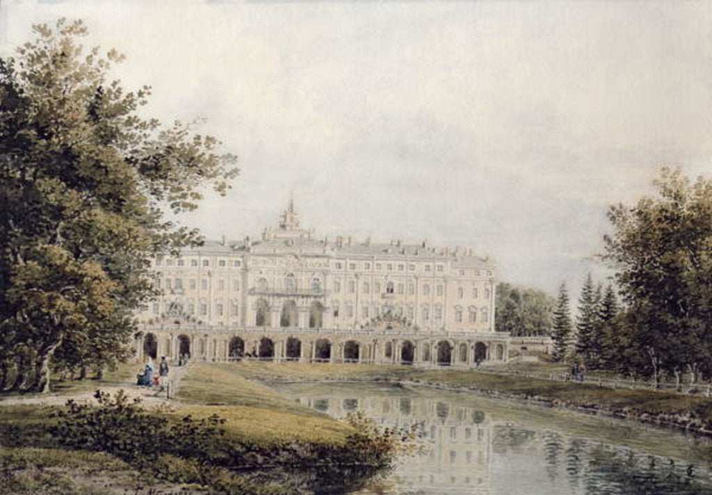 Detail of View of the Great Palace of Strelna near St. Petersburg, 1841 by Yegor Yegorovich Meier