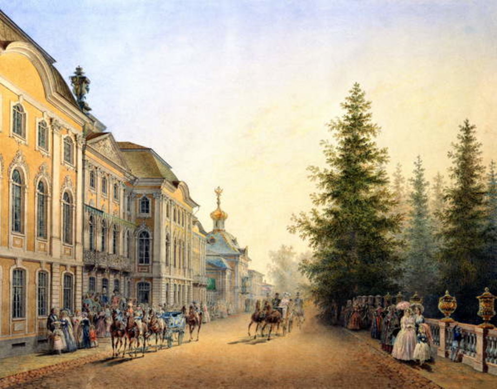 Detail of Court Departure at the Main Entrance of the Great Palace, 1852 by Vasili Semenovich Sadovnikov