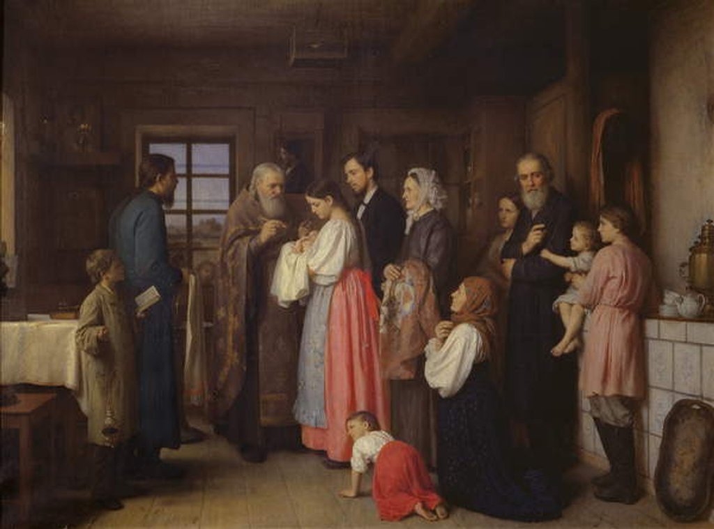 Detail of The Christening, 1873 by Akim Egorovich Karneev