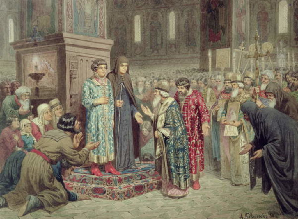 Detail of Council calling Michael F. Romanov to the Reign, 1880 by Aleksei Danilovich Kivshenko