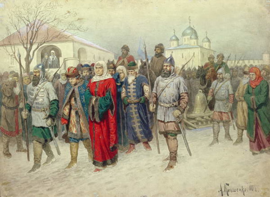 Detail of Joining of Great Novgorod, Novgorodians Departing to Moscow, 1880 by Aleksei Danilovich Kivshenko