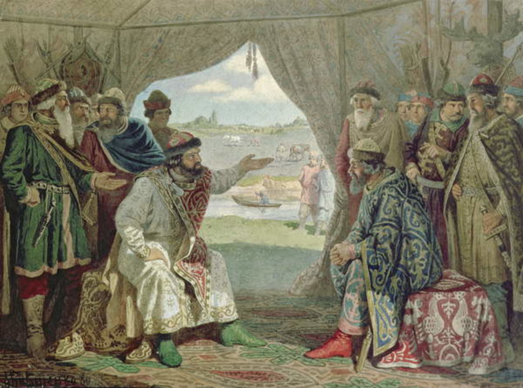Detail of The Convention of Princes with Grand Duke Vladimir Monomakh II at Dolob in 1103, 1880 by Aleksei Danilovich Kivshenko