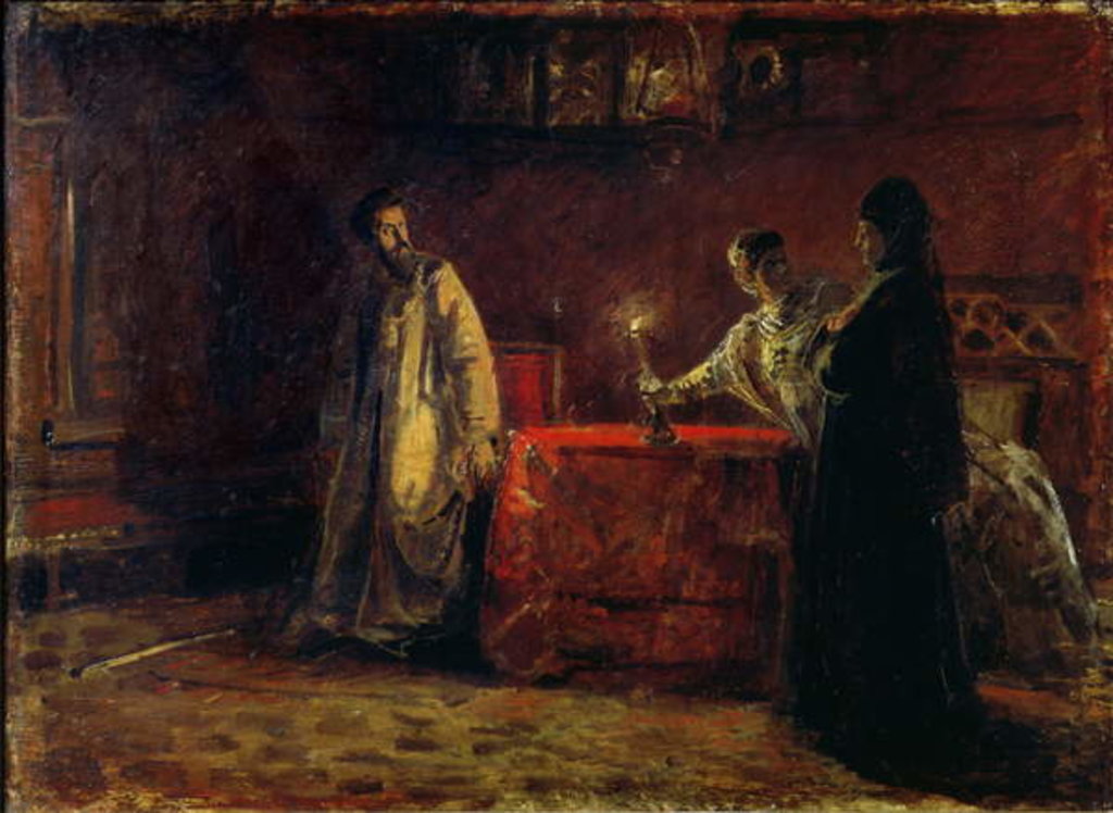 Detail of Tsar Boris Godunov and Tsarina Martha, 1874 by Nikolai Nikolajevitch Gay