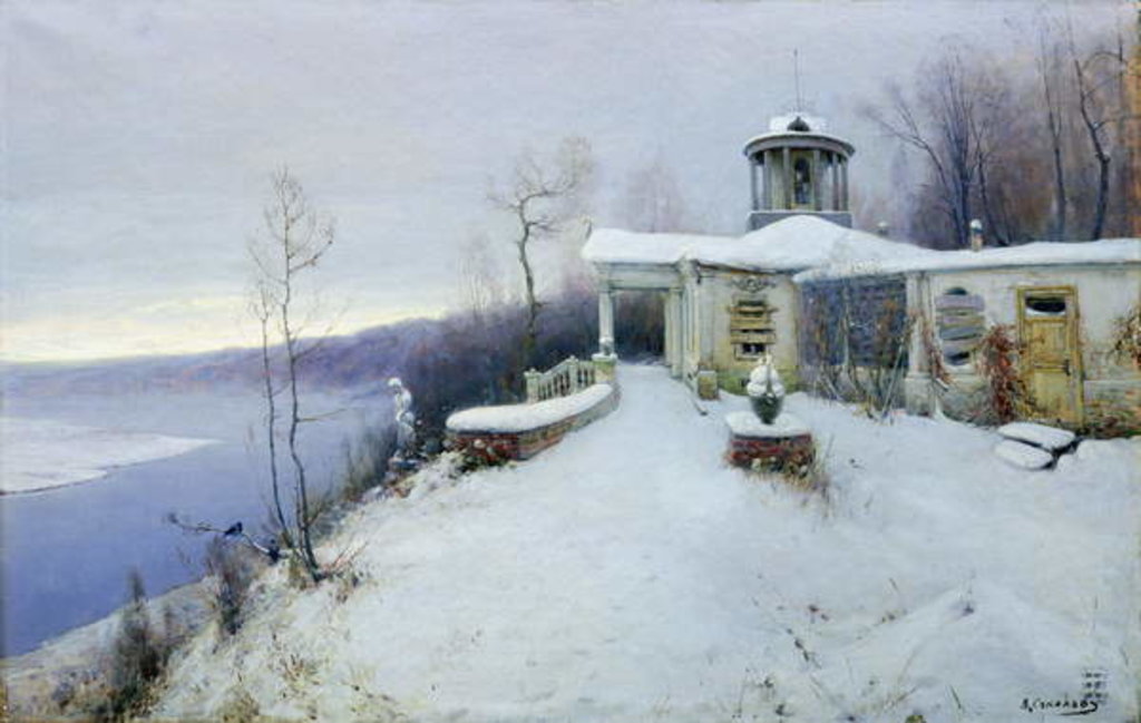 Detail of A deserted manor house by Vladimir Pavlovich Solokov
