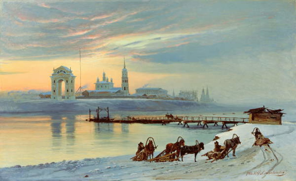 Detail of The Angara Embankment in Irkutsk, 1886 by Nikolai Florianovich Dobrovolsky