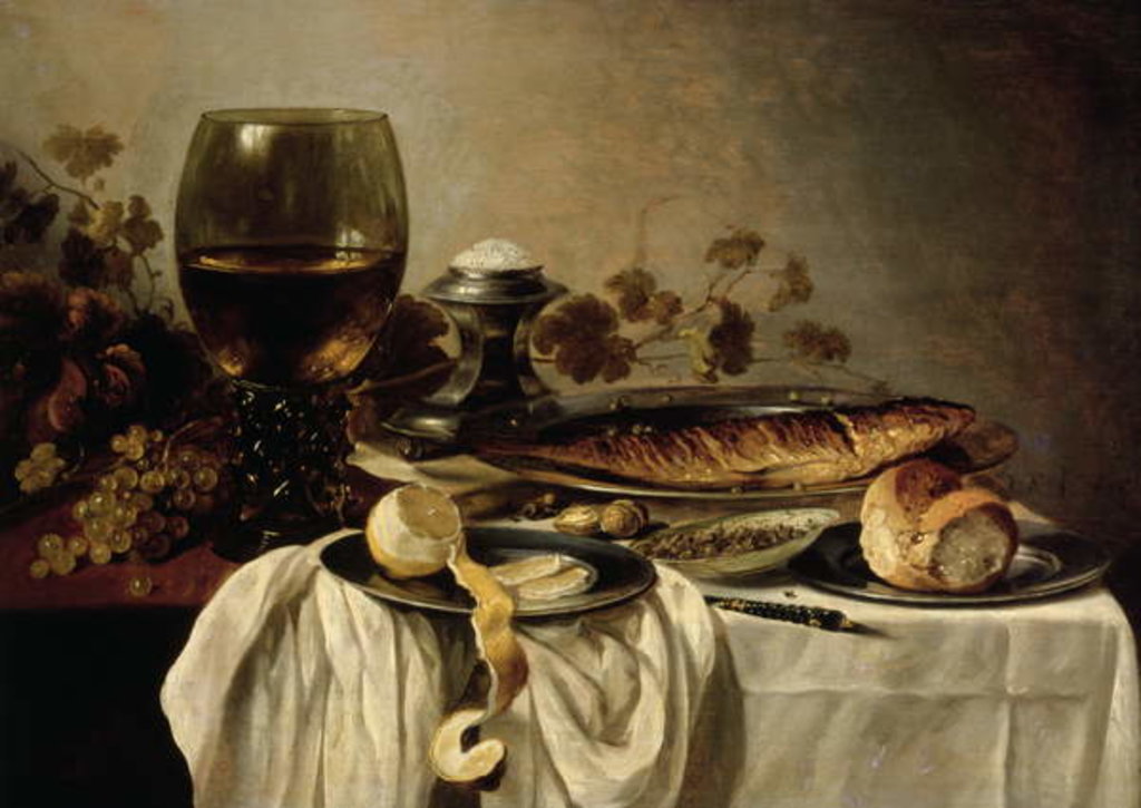 Detail of Breakfast, 1646 by Pieter Claesz