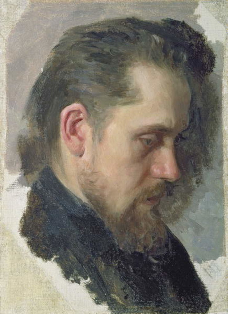 Detail of Portrait of the author Nikolay Pomyalovsky, 1860 by Nikolai Vasilievich Nevrev