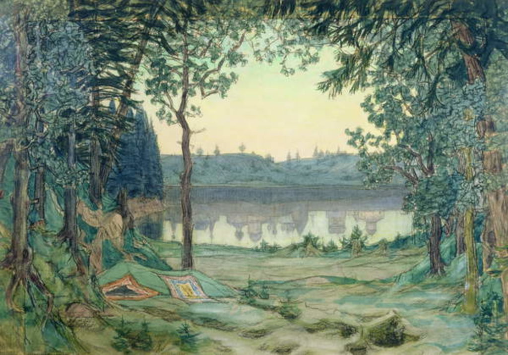 Detail of Stage design for Rimsky-Korsakov's 'Legend of the Invisble Town Kitezh', 1907 by Victor Mikhailovich Vasnetsov